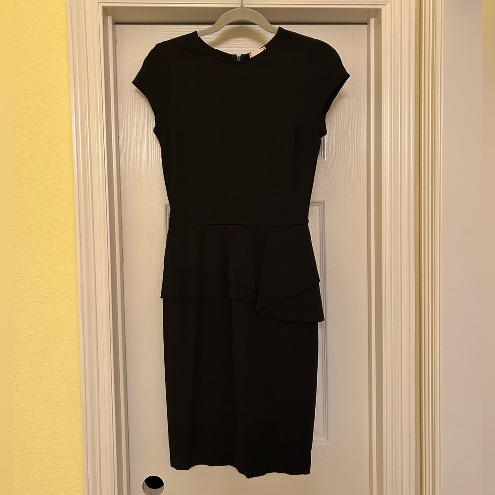 Love...ady Black Peplum Sheath Midi Dress